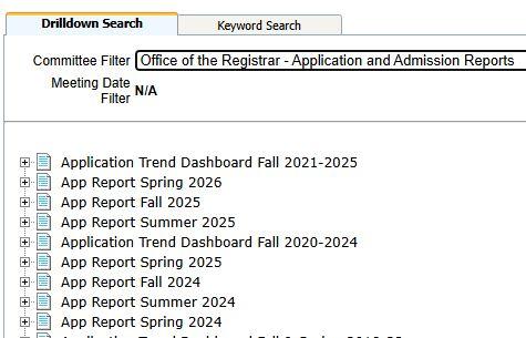 Document Portal - Application Reports list