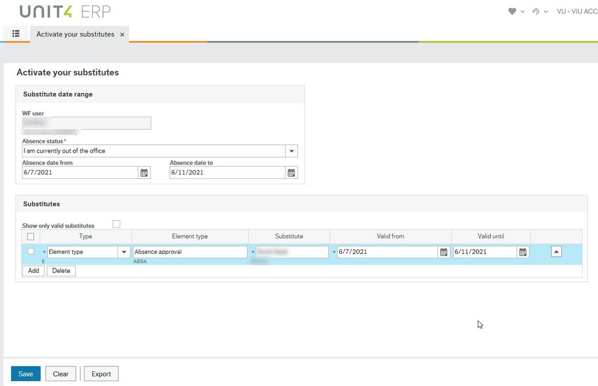 Screenshot of Activate Your Substitutes screen