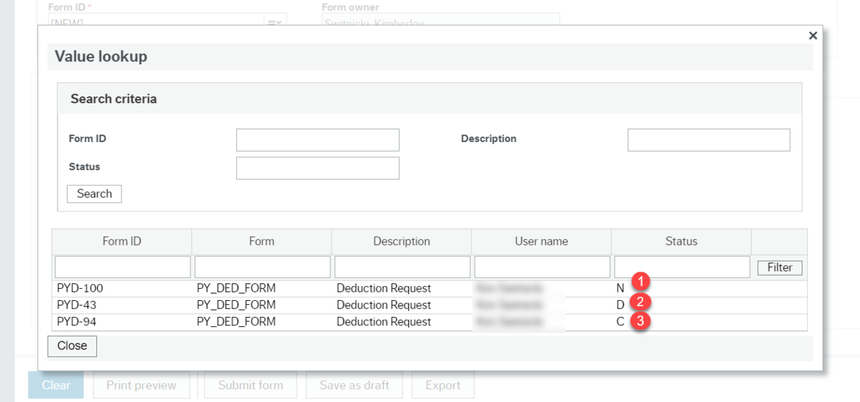 Payroll Deduction List