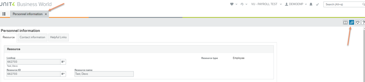 Personnel tab with paperclip
