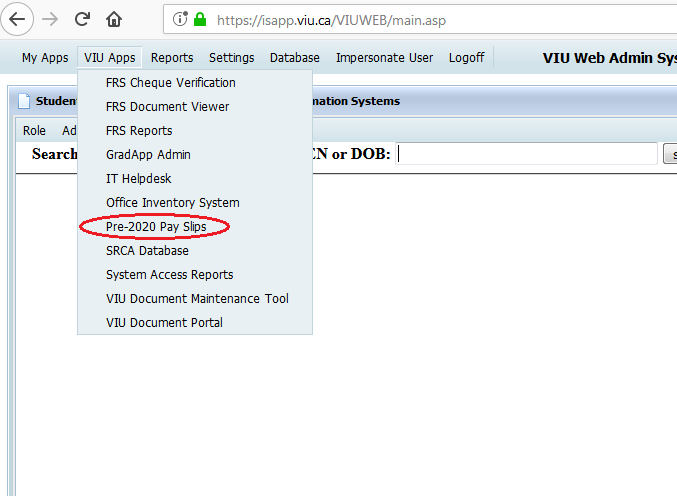 Pre 2020 payslips in VIU portal