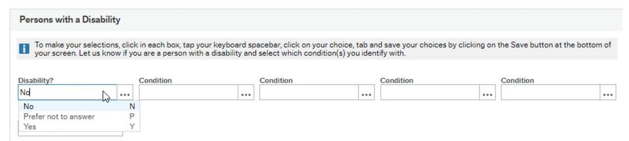 Options for each question.