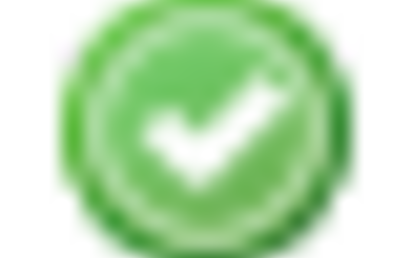 Green circle with a white check mark in it.